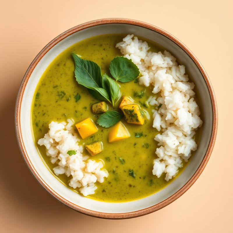 Grön curry med ris